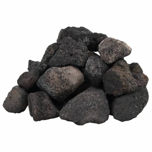 vidaXL Lavagranulat, Lavastein Biologische Filter, Multifunktional Lavamulch für Aquarium Landschaftsbau, Vulkangestein Garten Deko Steine, Schwarz 10 kg 5-8 cm