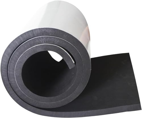 MXCELL Foam Sheet with Adhesive - 60 x 8 x 1/2 (L*W*T), Black Closed Cell Neoprene Cushion Mat EVA Foam Insulation Padding Soundproof Sheet Roll for Cabinet, DIY Project