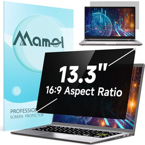 Mamol Sichtschutz 13.3 Zoll Blickschutzfilter für 16:9 Laptop, Blickschutzfolie Laptop Screen Filter Anti Blaulicht Blendschutz,Abnehmbarer Kompatibel mit Lenovo/HP/Dell/Acer/Samsung/Asus/Toshiba