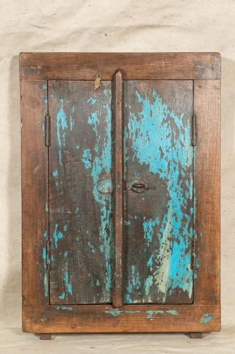 Biscottini Porte intérieure fenêtre L61,5XPR8,5XH44,5 CM - Porte en bois - Portes intérieures et extérieures - Meubles maison