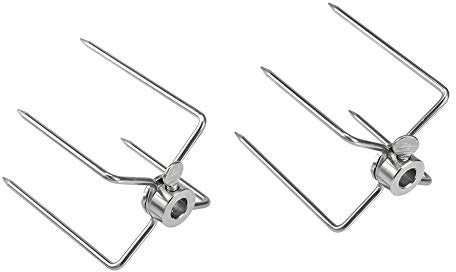 NDNCZDHC 4.3in 2PCS Rotisserie Forks 304 Stainless Steel Four-prong Fork Grilling Fork Rotisserie Grill and Spit for Outdoor BBQ