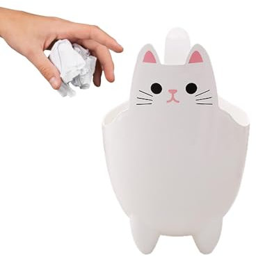 Fukamou poubelle, poubelle de bureau | Bureau en forme de chat, poubelle, table en forme de chat - Poubelle de stockage des déchets en forme de chat, organisateur de déchets pour salle