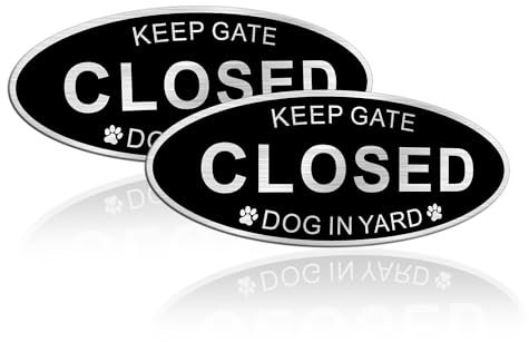 TAKULA Please Shut the Gate Signs-18 * 7.6CM Dog Garden Sign,Warning Sign-Caution Dogs Running Free Sign,UV, Wind and Fade Resistant, Easy to Install and Read