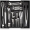 budu Besteckkasten #45 (Tiefe 45cm) aus Bambus - Schwarz - Schubladen Ordnungssystem für die Küche - Besteckkasten für Schubladen aus Bambus - Ausziehbar - Kitchen drawer organizer - Kitchen organizer
