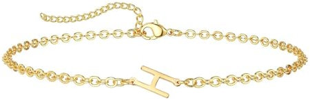 ZENGSING Buchstaben Armbänder Damen Mädchen Brief Initial Armband Einstellbar Elegante Armbänder A-Z Capital Initial Charme Armband Gold Armband Geschenke für Frauen Mädchen (H)