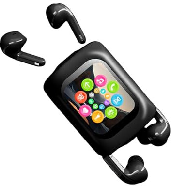 Paquete de 2 auriculares inalámbricos Bluetooth 5.4 con pantalla táctil inteligente, cancelación activa de ruido, dientes azules, dos pares de auriculares TWS para parejas, dos personas con micrófono