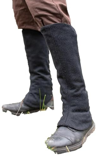 Burgschneider - Beinstulpe Seran - Schwarz (XL, Unisex, Wolle) Mittelalter Fantasy - Adventurer