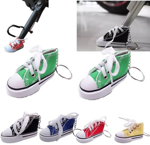Niedlicher Mini-Segeltuch-Schuh-Seitenständer, Fahrrad-Moto-Kickstand-Ständer,Personalisierte Moto-Fußstütze,Motorrad-Zubehör, Motorrad-Ständer-Schuh (Grün,2PC)