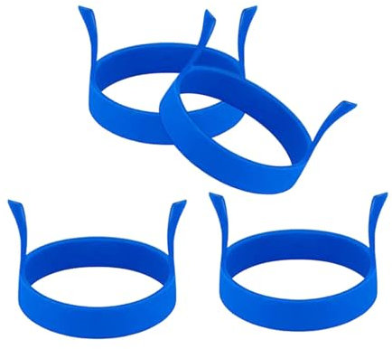 Egg Cooker Ring - 4X Round Egg Maker Ring - Egg Molds for Griddle, Kitchen Cooking Tool, Silicone Egg Shaper for Frying Eggs Omelet Breakfast Sandwich Burger