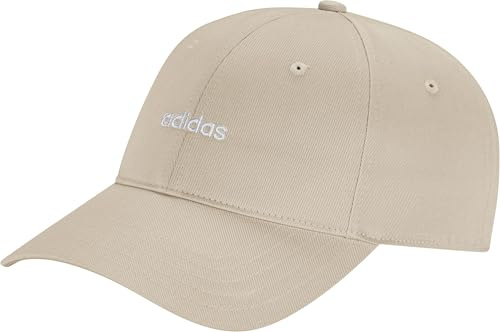 adidas Unisex Linear Embroidery Baseball Cap, Crystal Linen/White, XS-S