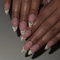 Fake Nails, 24pcs Flash Drill Pearl False Nails with Glue,3D Medium Almond Shape Glossy False Artificial, Long Lasting Manicure Art Decoration Home DIY Comfortable Fit