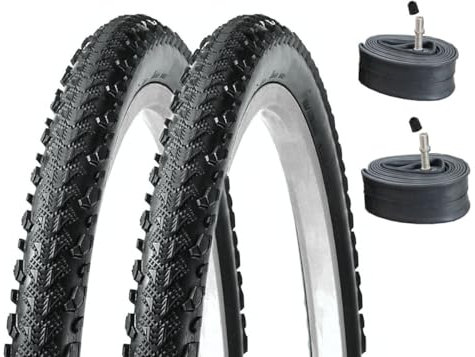 2 x 26 Zoll Fahrradreifen 26x2.00 schwarz K-885 Kobra 50-559 inklusive 2 x Schlauch mit Autoventil