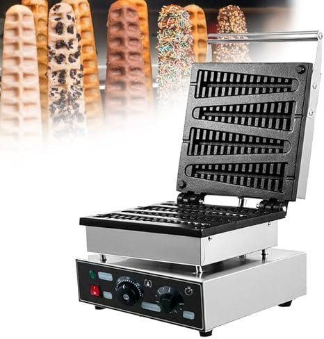 MObyat Gaufrier Professionnel, gaufrier antiadhésif en Forme de Sapin, pour 4 gaufres en Forme de Sapin, température réglable de 50 à 300 °C, minutage de 0 à 5 Min