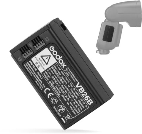 Godox VB26B VB26A VB26 Battery 7.2 V/2980 mAh for Godox V1C V1N V1S V1F V1O V1P Round Flash, V860III V850III MFR76 AD100PRO Flash (2026)