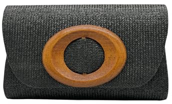 CORIOS Sac Tissé en Paille pour Femme Sac de Soirée Sacs à Main D'épaule de Mariée Élégant Sac à Bandoulière Fourre-Tout de Chaîne Pochettes et Clutches pour Mariage Voyage Bal Fete Noir