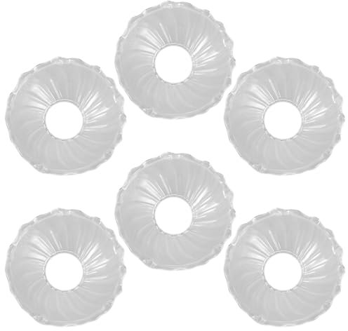 VICASKY 6Stücke Kegelkerzen Wachstropfhalter Durchsichtiger Wachsschutz aus Runder Kerzenwachs Tropfauffänger für Verschiedene Kerzenständer Hitzebeständig und Elegant