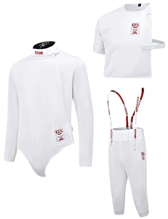 HXYhydrypd Fechtanzug-Set 450N, Fechtausrüstung, Unisex, Hose, Jacke & Weste, für Florett, Degen und Säbel, Rechtshänder(54#)