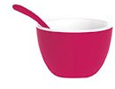 ZAK 2119-M880 Duo Schälchen Ø 7,5 cm & Löffel 10 cm, 2-er Set, beere / weiß