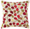 CaliTime Kissenbezug für Bank, Sofa, Zuhause, luxuriöses Chenille, niedliche Blätter, beidseitig verwendbar, 50 x 50 cm, Ecru Red