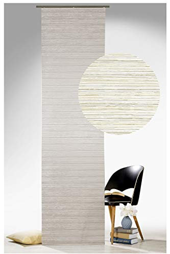 heimtexland ® Schiebevorhang Struktur Schiebegardine Fest Appretur inkl. Zubehör Flächenvorhang 60x245 cm Platin Beige Typ593