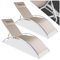 TecTake® Set di 2 Lettini Prendisole, Morbido Poggiatesta, Resistente alle Intemperie, Lettino pieghevole, Sdraio da Mare, Spiaggia, Giardino. Lettino in Alluminio, Sole, 5 Posizioni (Beige)