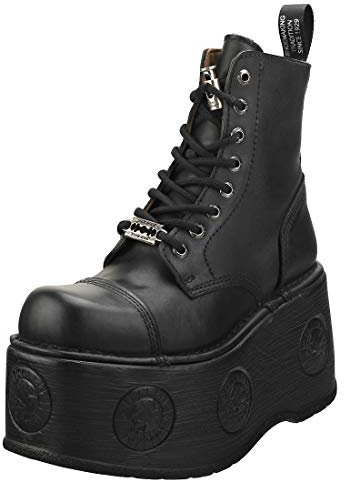 New Rock Metallic M-newmili083-s28 Unisex Stiefel Plattform Black - 36 EU
