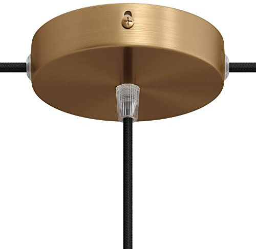 creative cables - Zylindrischer Lampenbaldachin Kit aus Metall mit 1 Haupt- und 2 Seitenlöchern - Konisch, Bronze satiniert