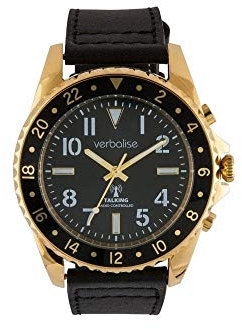 VMRC-DGLBK Men's Deluxe Talking Watch Speaks Time, Date etc. English Male or Female Voice, Ideal for Visually Impaired, Blind and Elderly. 2 Year Guarantee, UKs No1 for Quality Service and Choice.