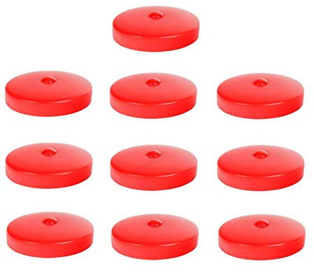 h2i Pfostenkappe | Kunststoff Rot | Ø 121 mm | 10 Stück | Runde Abdeckkappe für Garten Holzpfosten Pfostenträger & Zaunpfosten in Pyramidenform | Wetterschutz für Holz-Balken & Pfosten