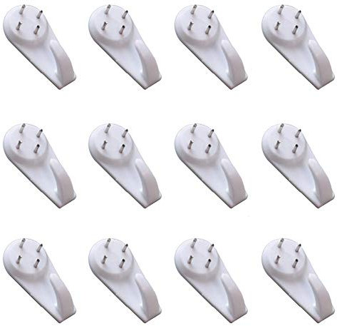 20PCS Non-Trace Hardwall Drywall Picture Hanging Hooks Clock Hanger Multi-Purpose Wall Picture Nail Hook Plastic Invisible Traceless Picture Hanging Kit for Picture Photo Frame