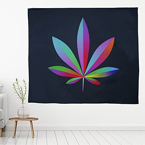 GNORRIS Wandteppich, Motiv: Trippy Weed, romantisch, psychedelisch, bunt, Heimdekoration für Schlafzimmer, Wohnzimmer, Wohnheim.