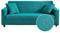 Oduo Wasserdicht Seersucker Stretch Sofabezug mit Armlehnen Sofaüberwürfe 1 2 3 4 Sitzer, Passend für Ecksofa L Form Sofa/Couchbezug/Sesselbezug/Sofahusse (Türkis,2 Sitzer)