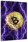Hustling Sharks Bitcoin-Bilder als XXL Wandbild Electrified Bitcoin - lila - Premium Leinwandbild im Hochformat für Trader und Krypto-Fans (30x40cm)