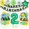 Popuppe Kindergeburtstag Deko, Geburtstagsdeko Jungen 2 Jahre, Kinder Geburtstag Party Dekoration Set Mit Traktor Luftballon,Bagger Luftballon,Happy Birthday Banner