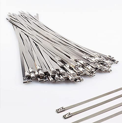 Edelstahl Kabelbinder, LUBAN Stahlkabelbinder 100 Stück 4,6 * 200mm, Edelstahl Metallkabelbinder mit Verriegelungsfunktion, Mehrzweck Stahlband