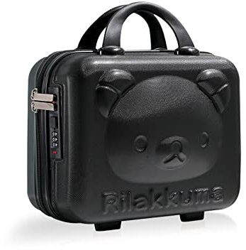 Balakaka Vanity Case with Zipper 30x15x23 cm, 10 L Hard Shell Vanity Case with Combination Lock, Portable Water Proof Travel Makeup Case with Handle for Women Girl, Black