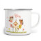 miKalino Emaille Tasse Feen mit Vogelhaus personalisiert mit Wunschname | handbedruckt in Deutschland, Farbe:weisssilber, Grösse:300ml