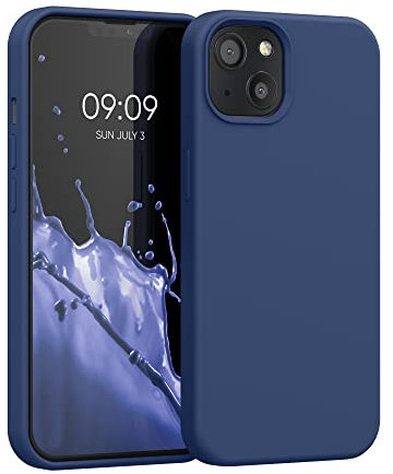 kwmobile Case Compatible with Apple iPhone 13 Case - TPU Silicone Phone Cover with Soft Finish - Navy Blue