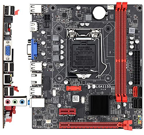 ohfruit B75M Gaming Motherboard - Applica DDR3 Desktop Computer Madre per Intel Core I3 I5 I7, VGA HDMI, PCIE 1X, SATA3.0, per LGA 1155 Multi Ports Motherboard 1