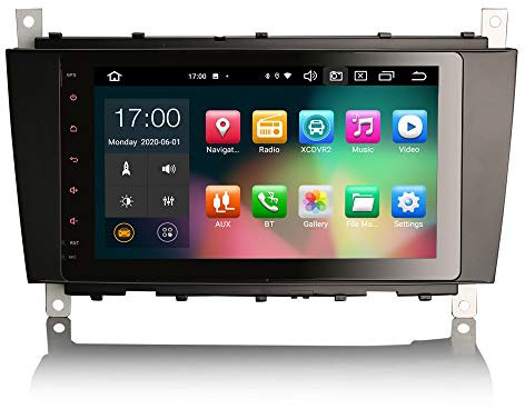 GONFEN Android 11 Autoradio Für Mercedes Benz C-Klasse W203 CLC Klasse C180 CLK Klasse W209 Mit GPS Android Auto Kabelloses Carplay DSP Bluetooth Navi WiFi 4G DAB+ OBD 8-Kern 4GB RAM+64GB ROM