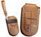 KUNIO Coque de Protection clé de Voiture pour Chrysler 300C pour Jeep Renegade Compass Grand Cherokee Dodge pour Fiat 500X Cuir Porte-clés Étui à clés 3 Boutons Marron