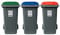 Eplastic Set 3 bidoni porta rifiuti - capacità 120 litri - bicolor con fondo grigio e coperchi colorati per raccolta differenziata (VERDE - ROSSO - BLU)