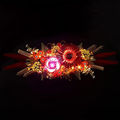 BrickBling Led Licht Set für Lego Trockenblumengesteck 10314,Dekoration DIY Beleuchtungsset für Lego Icons Dried Flower Centerpiece Pflanzenset für Erwachsene,Valentinstagsdekoration