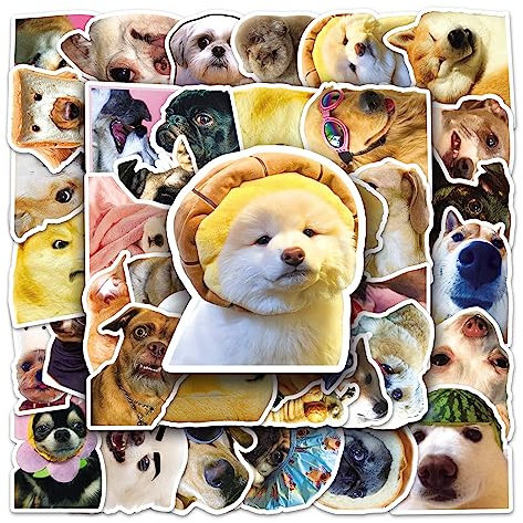 AUCEKO 50 Stück Hund Meme Aufkleber Pack Dog Sticker Set wasserdichte Vinyl Sticker für Laptop Kinder Autos Motorrad Fahrrad Skateboard Gepäck Koffer Computer Aufkleber Graffiti Decal