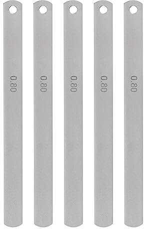 sourcing map 5uds Mn Acero Sensor Calibre 0,8mm Grosor 150mm Longitud Métrica Relleno Grosor Calibre Espacio Medición Herramienta Única Hoja
