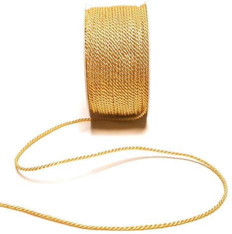 s.dekoda Kordel 50m x 2mm Gelb Drehkordel Dekoband Kordelband Kordelschnur