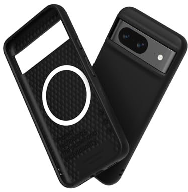 RhinoShield Case kompatibel mit [Pixel 8] | SolidSuit - MagSafe-kompatibel -Stoßdämpfende & schlanke Schutzhülle mit Premium Finish - 3.5 Meter Fallschutz - Klassisches Schwarz