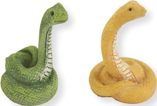 FADEDA 2X Schlangenset/Höhe:4 cm/handbemalt/detailgetreue Krippen Figuren - Weihnachten Tisch Dekoration Krippe Zubehör