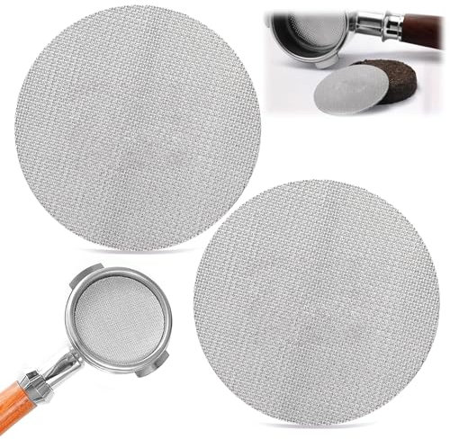 Devenirriche Coffee Puck Filter Screen,2 PCS Stainless Steel 51mm 53mm Screen Reusable Replacement Cafetiere Mesh Espresso Portafilter for Basket,(XNJP/HY-374)