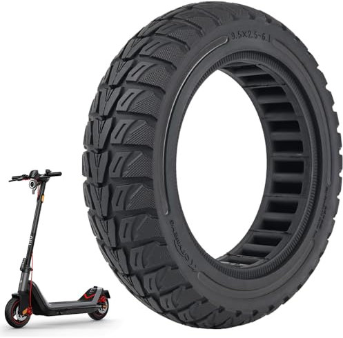 VOLOHAS 9,5x2,5-6,1 Vollgummireifen 9,5 Zoll Solide Reifen für NIU KQi3 Sport/Pro/Max Elektroroller Vorne oder Hinten Ersatzreifen Vollreifen Wabenreifen Anti-Rutsch Pannensicher (Schwarz 1 Stück)